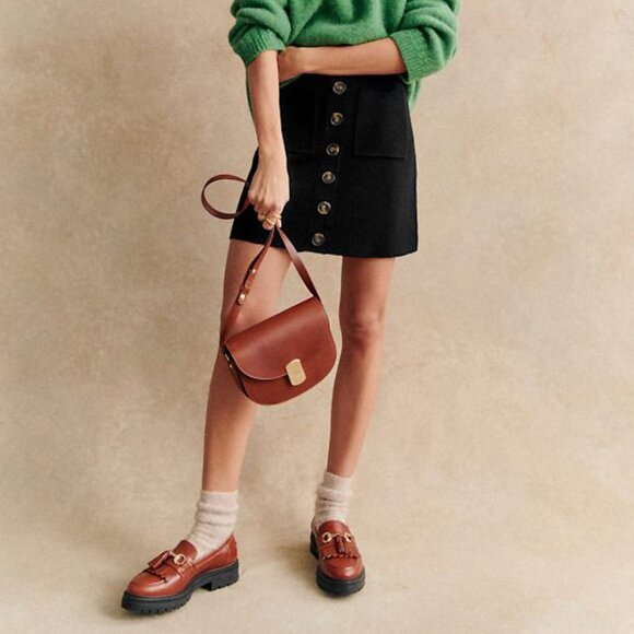 Sezane Dresses & Skirts - Last Call! EUC Sézane Louisa 100% Merino Wool Mini Skirt Black Large